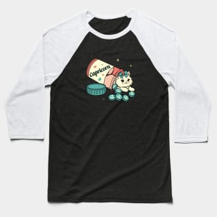 Capricorn White Kitty Baseball T-Shirt